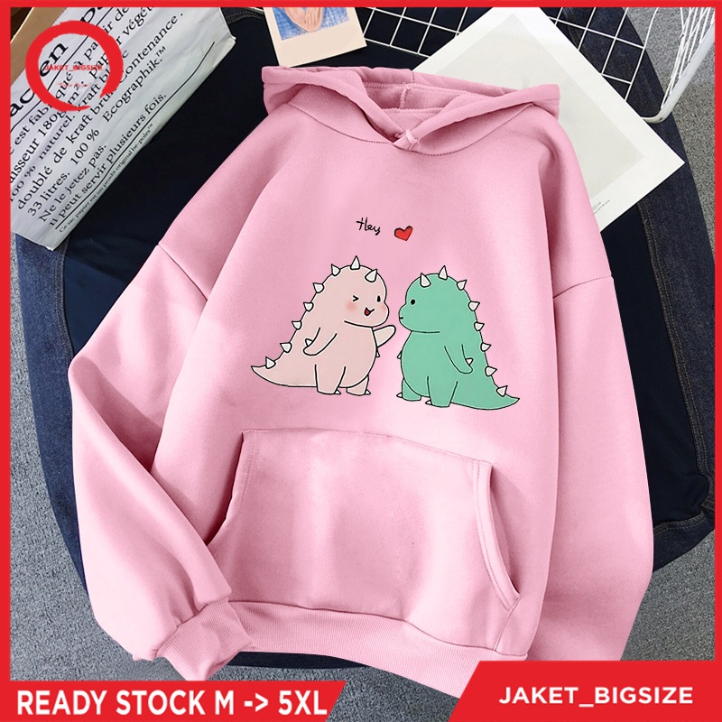 JAKET BIG SIZE / JAKET HOODIE JUMBO / SWEATER FLEECE UKURAN M L XL XXL XXXL XXXXL XXXXXL /Kawaii Dinosaurus