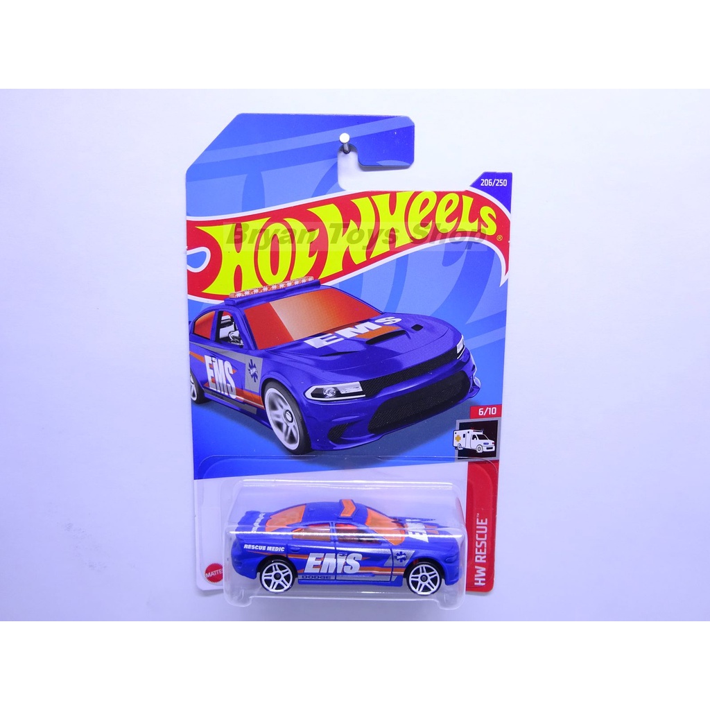 Hot Wheels 15 Dodge Charger SRT Biru Tampo EMS