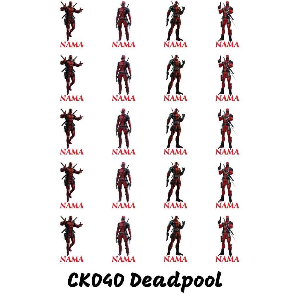 

Sticker Nama Cutting Label Waterproof Tahan Air Deadpool (CK040)