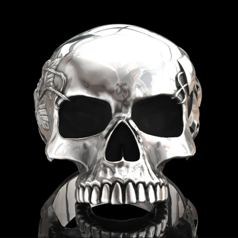 （Ready Stock）Silver Skull Head Ring for Men Jewelry Fashion Accessories