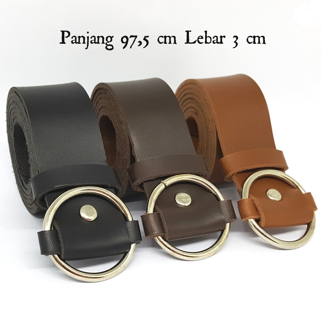 Ikat Pinggang Wanita RING BELT Gespes Sabuk Kulit Sintetis Polos