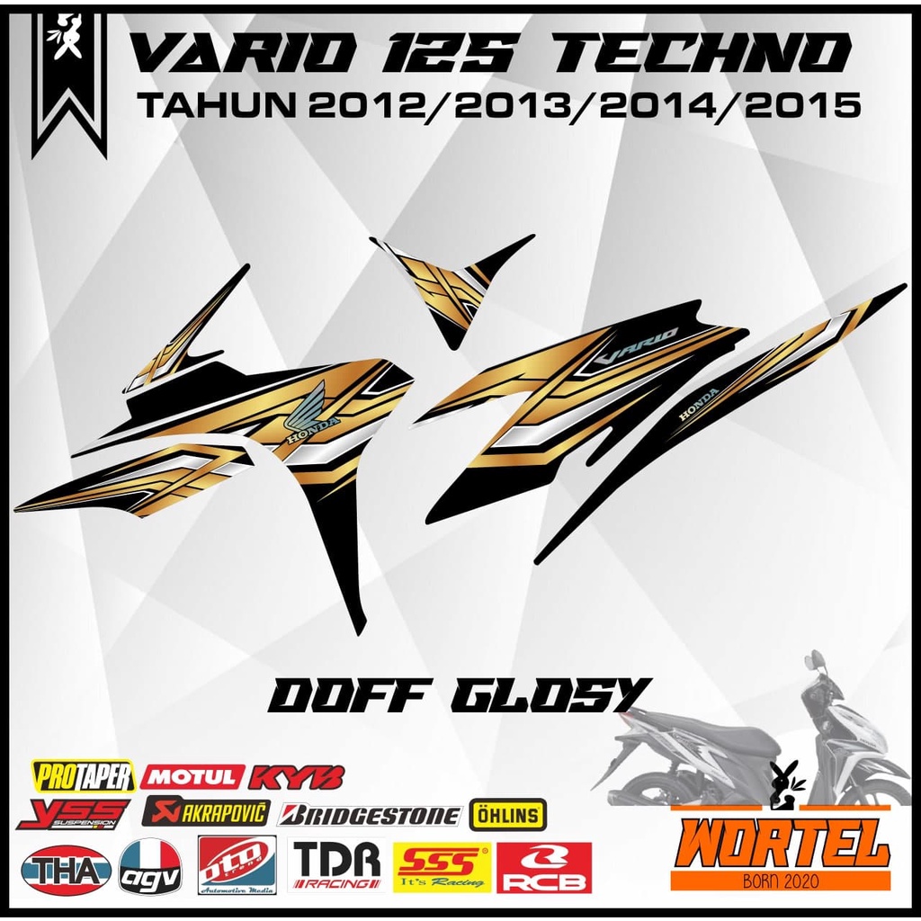 Striping Stiker Lis Decal Motor Vario Techno 125 Racing (Tahun 2012/2013/2014/2015/Vario 125 Old)
