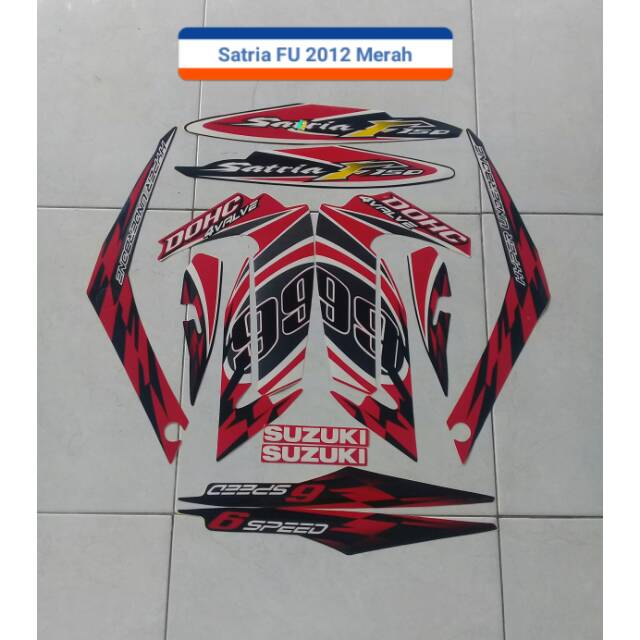 Striping Motor Suzuki Satria FU 150 2012 merah