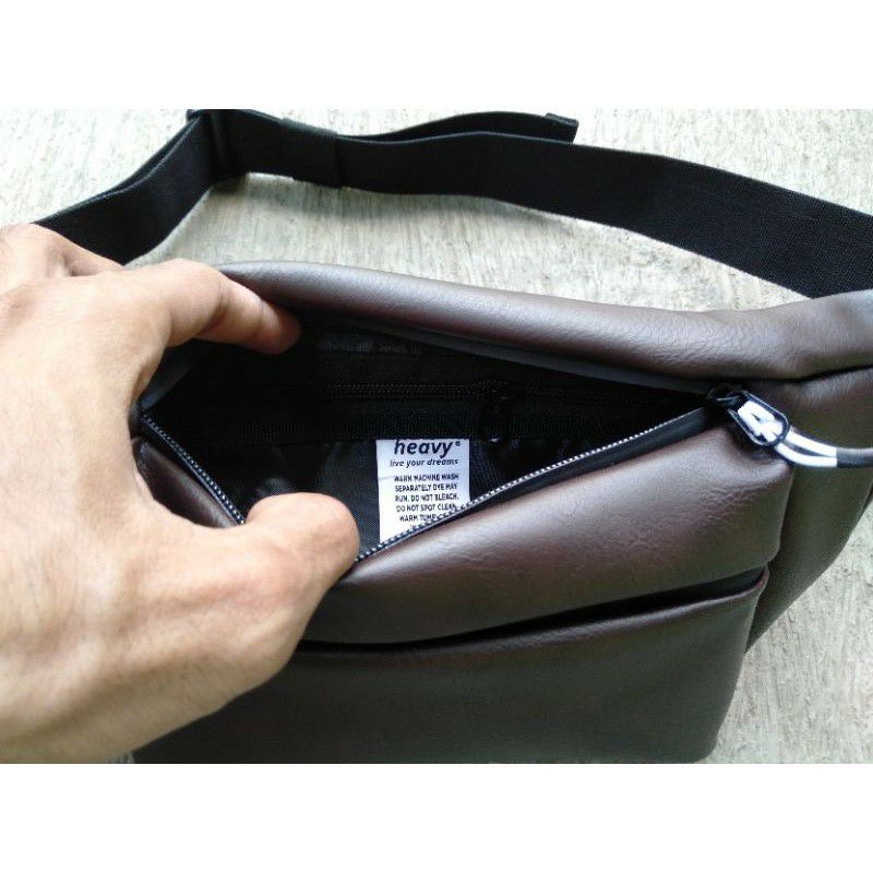 waistbag heavy PU. leather high quality , tas pinggang, tas selempang, tas waistbag