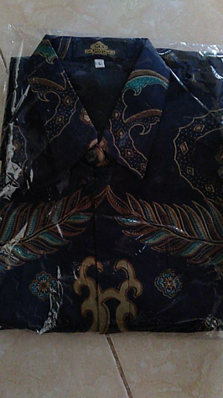 Aswangga Dongker Pendek Kemeja Batik Pria Full Furing Bahan Katun Halus Baturaden