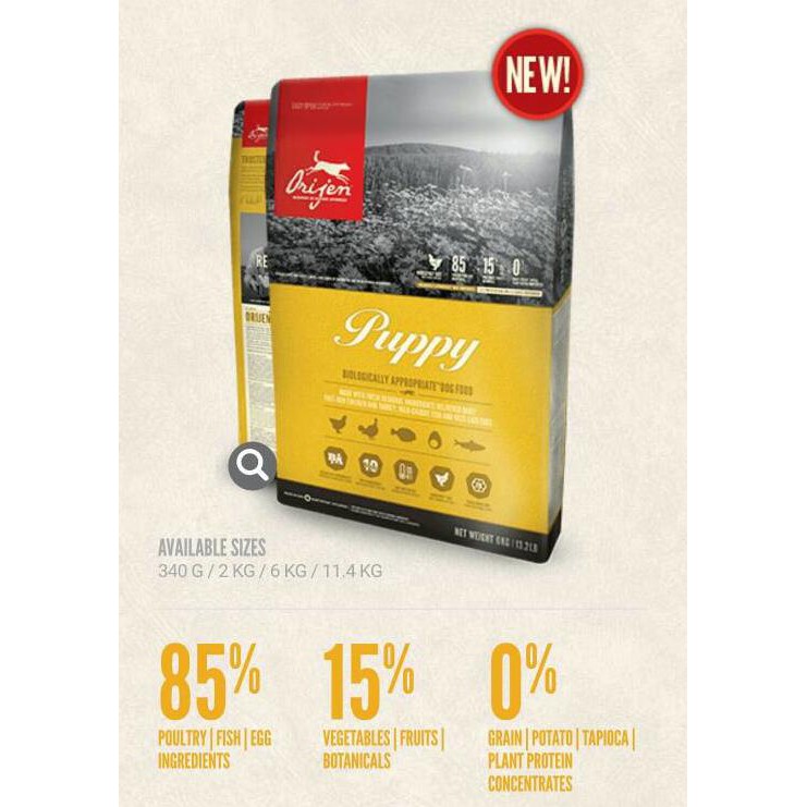 Harga Promo ORIJEN - Puppy Dog Food 6kg (New Formula 2017, Grain Free 100%)