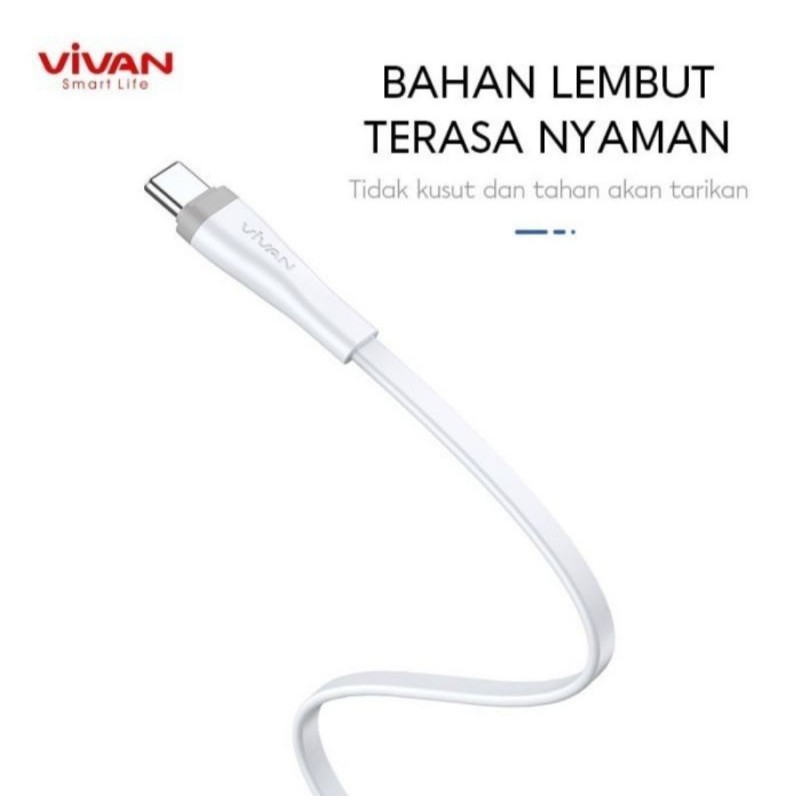 Vivan SC200S kabel data USB TYPE C 2 meter 2,4A 200CM Tipe C