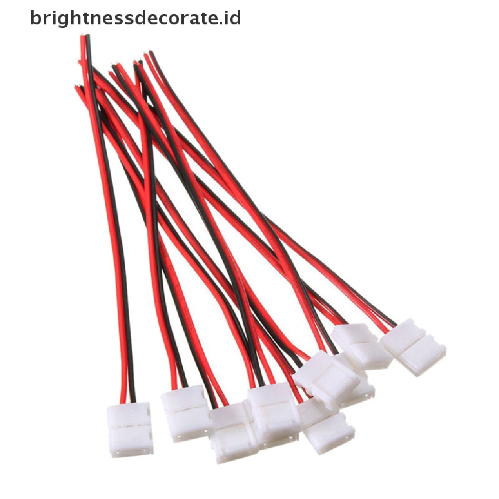 10pcs Kabel PCB 2 Pin LED Strip Konektor 3528 / 5050 Satu Warna