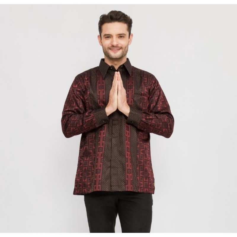 Baju Batik BHS signature Merah hitam