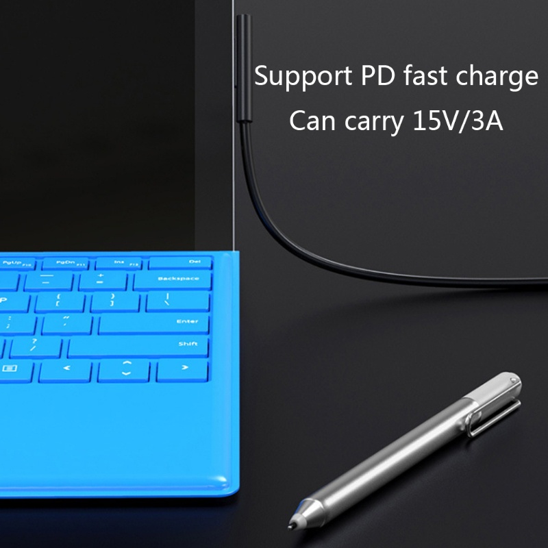 Btsg USB C Power Supply Charger Adapter Kabel Cas Kabel Untuk Surface Pro7 /6 /54 /3