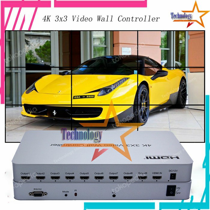 HDMI Video Wall Controller 3x3 U/ 9 TV Support Jack Audio 3.5mm
