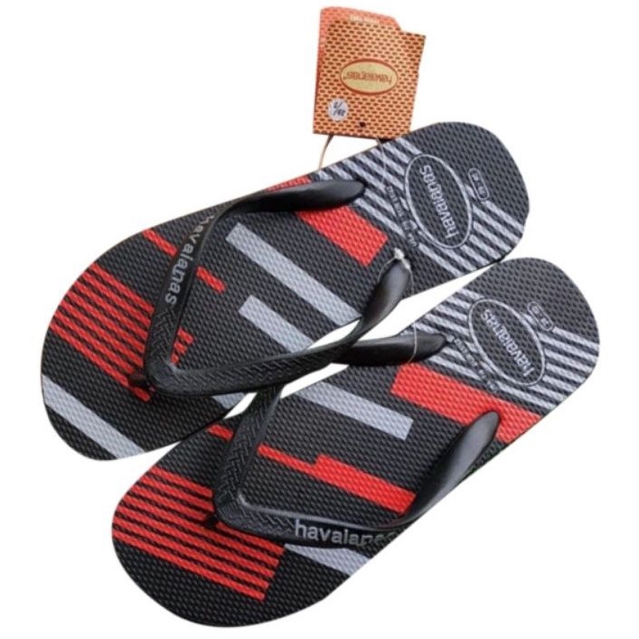 Sandal Jepit Pria Havainass List Merah | Sendal Jepit Distro Surfing Casual