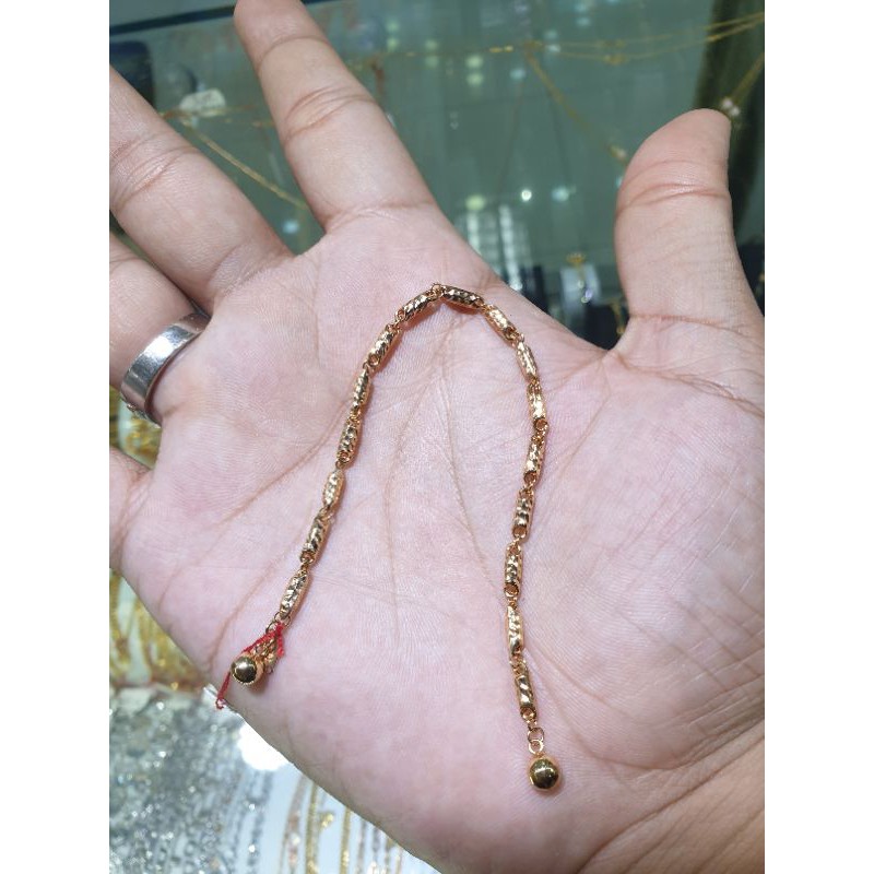 gelang emas 700 bambu ukir