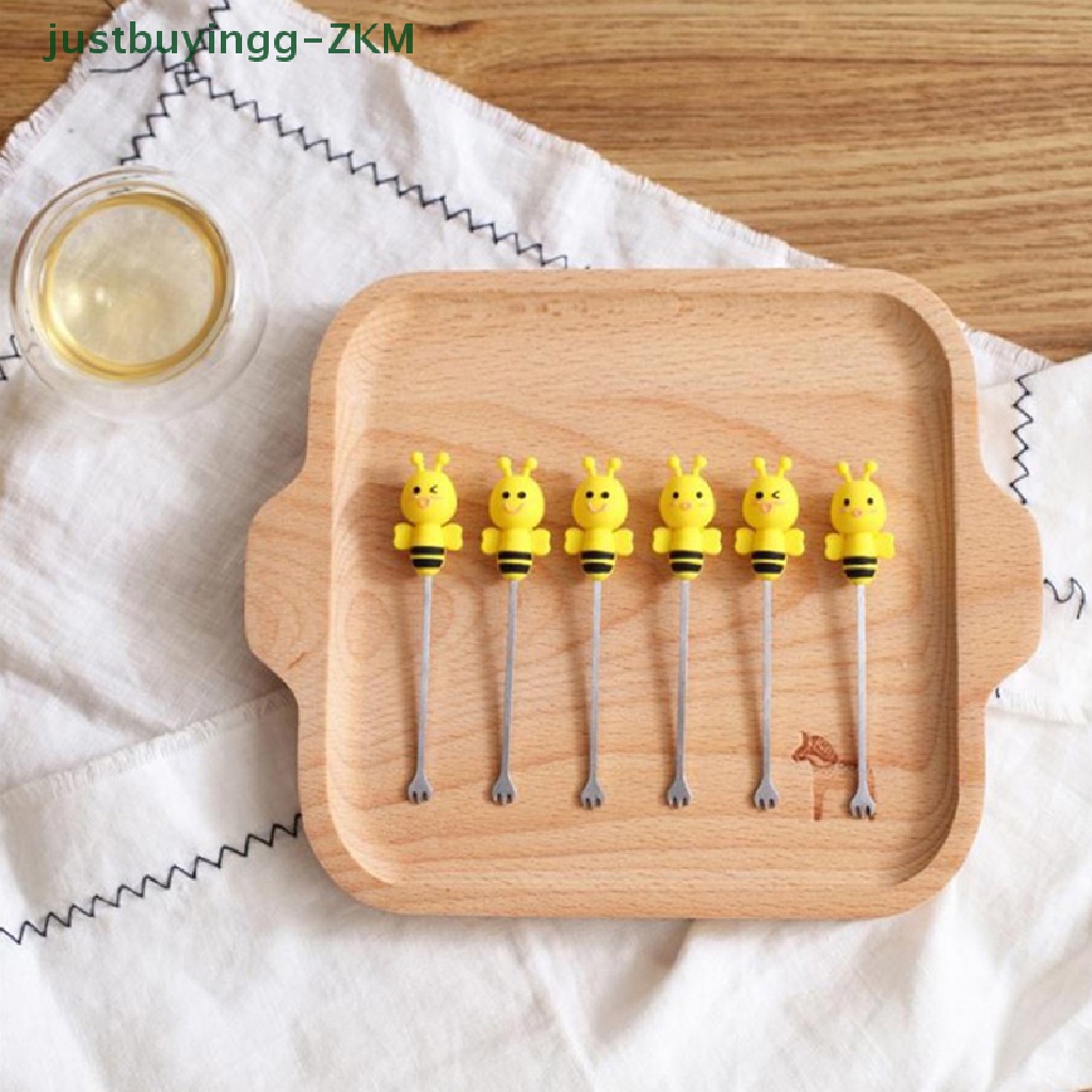 6 Pcs / set Garpu Buah Madu Bahan Stainless Steel Untuk Anak