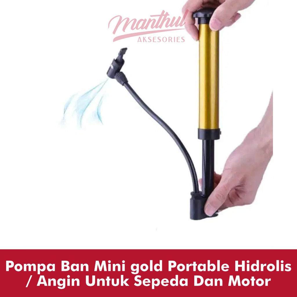 Pompa Ban Mini gold Portable Hidrolis / Angin Untuk Sepeda Dan Motor