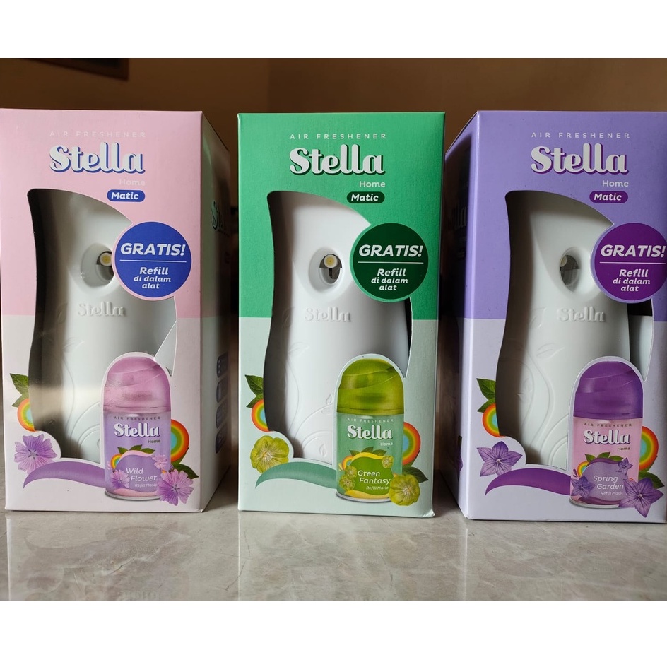 Stella Matic Set Box (Alat + Refill + Baterai) Pengharum Ruangan, Smart Matic