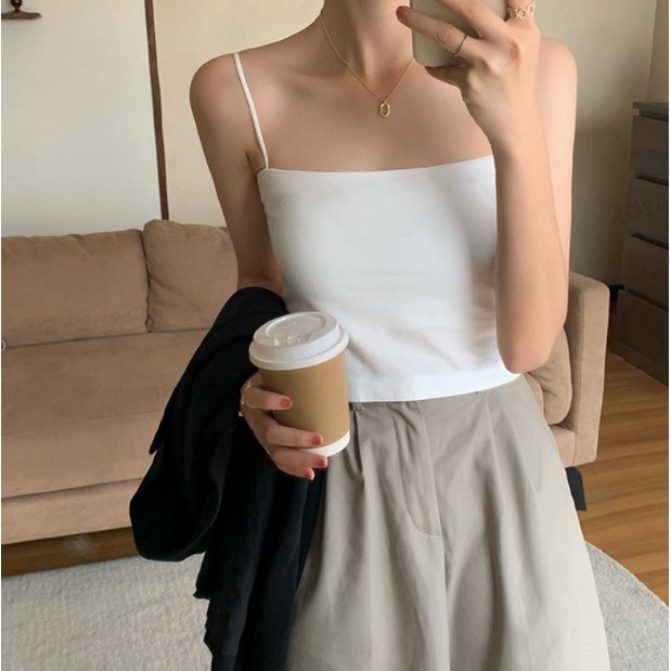 Tanktop 20 tank top spaghetti panjang square neck dalaman wanita atasan innerwear cewek-8