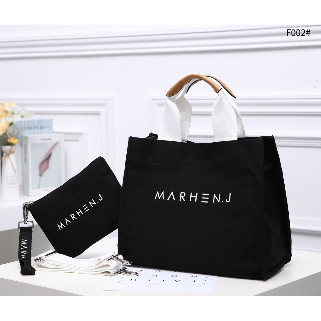 TAS WANITA-TAS IMPORT- Marhen J Rico Canvas Tote Bag Set Pouch F002