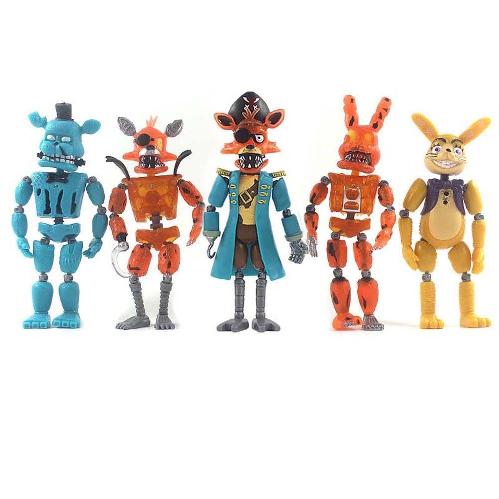 Lanfy Lima Malam Di Freddy's Pirate Edition PVC Hiasan Mobil Figure Mainan Bonnie Kutukan Dreadbear Kapten Freddy Bear Model Koleksi