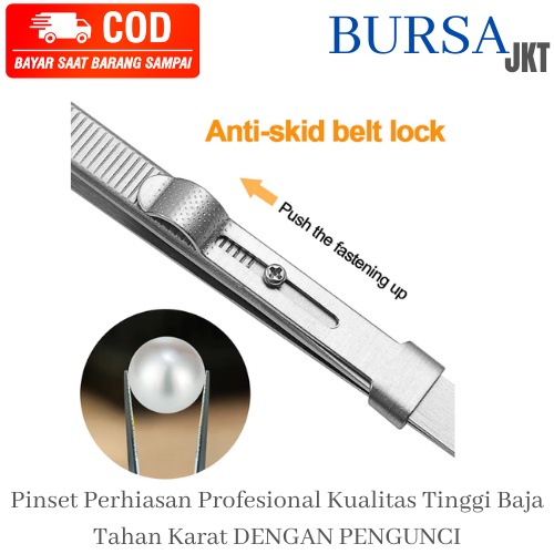 PENJEPIT BATU PERHIASAN PINSET Diamond Tweezer BERLIAN DENGAN AUTO LOCK