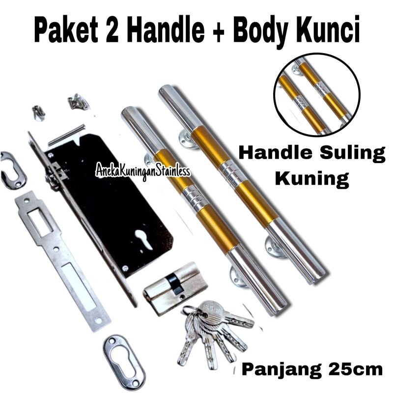 Handle Set Kunci / Gagang Pintu Rumah / Tarikan Pintu Panjang 25cm