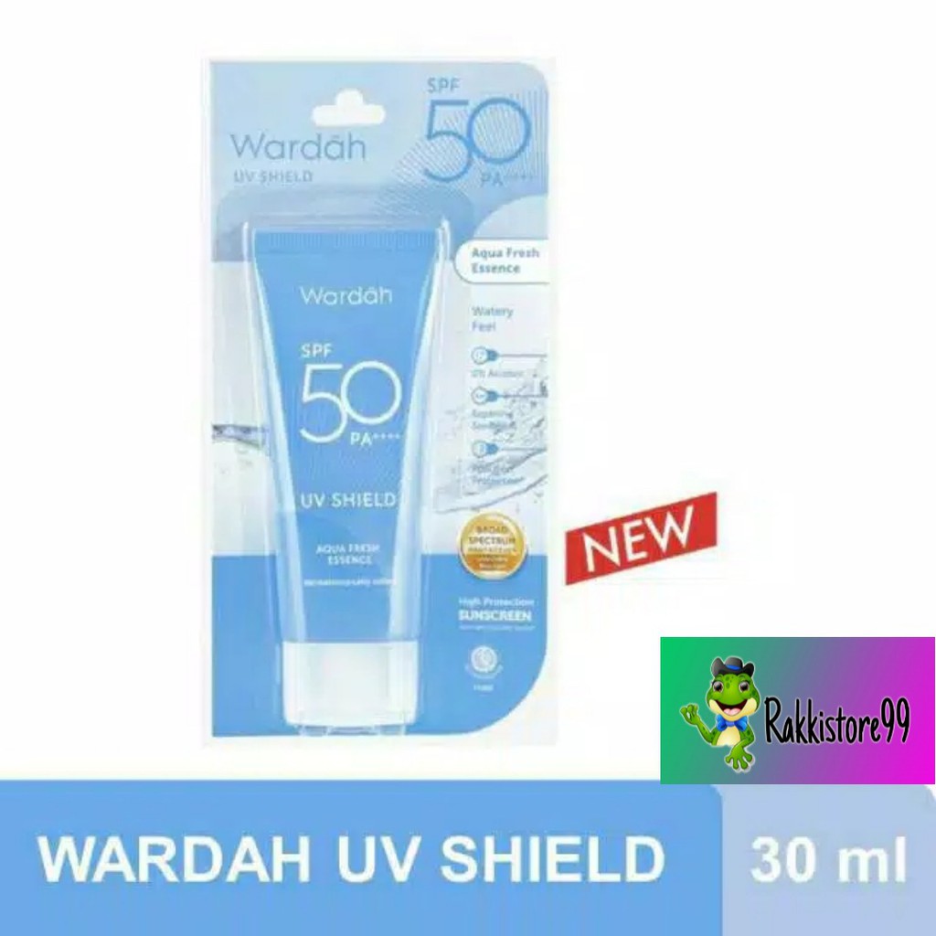 ❣️Rakkistore99❣️Wardah UV Shield Aqua Fresh Essence SPF50 30ml (BIRU) (100% Original)