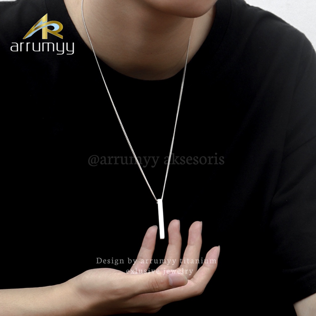 ARRUMYY kalung liontin titanium pria wanita simpel exlusive original anti karat