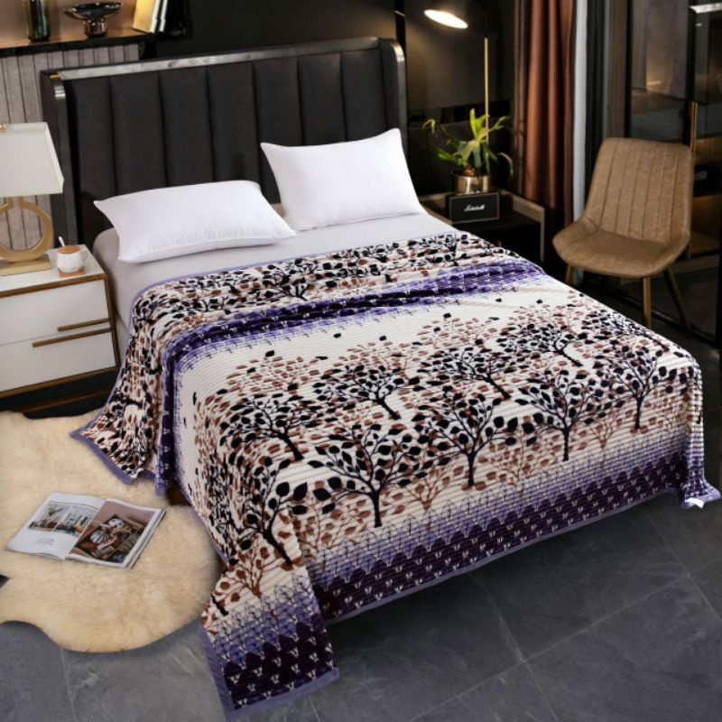 SRH Indonesia selimut pleats salur motif ukuran 180x200 selimut tebal lembut medel plisket