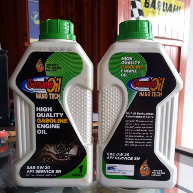 Oli mesin Daihatsu Genuine Oil Nano Tech 0W20. BTL 1L. Oli mesin Daihatsu 0W20