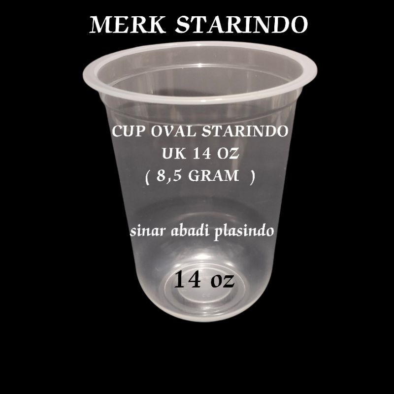 STARINDO  CUP OVAL UK 16oz -14oz -12oz ( isi 50.pcs ), cup Oval
