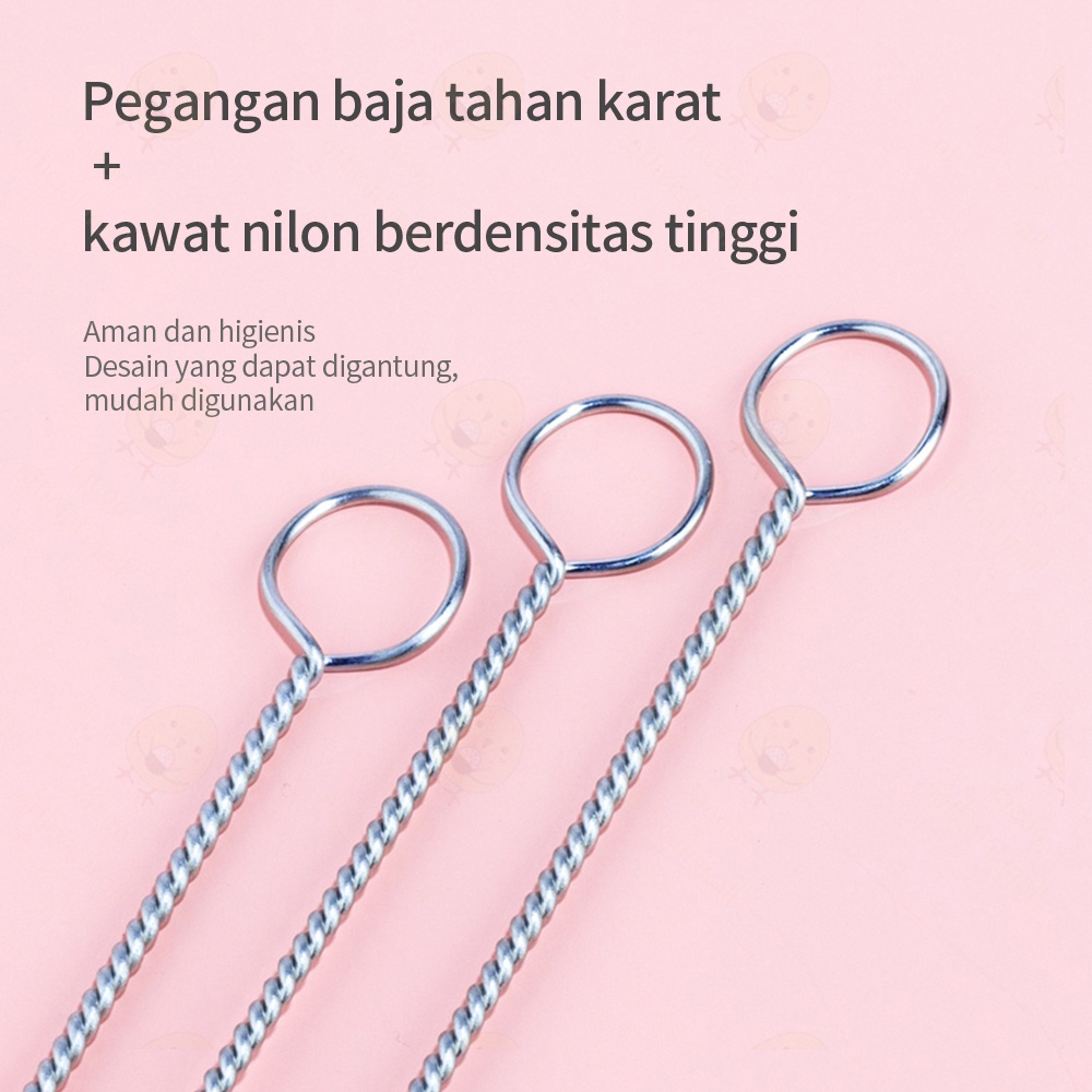 Lacoo Sikat pembersih sedotan bayi stainless  straw brush Sikat jerami 17.5cm