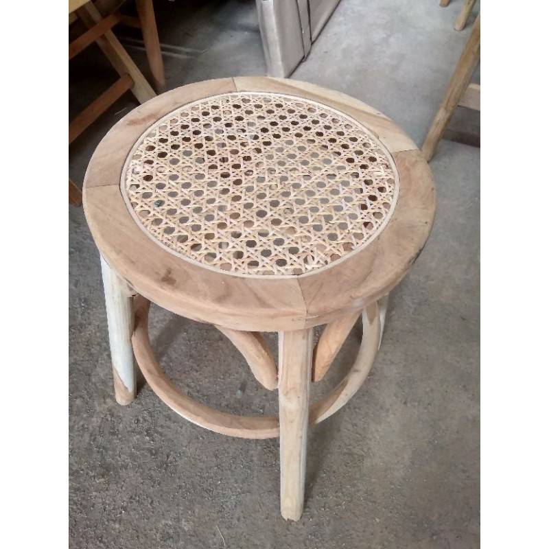 stool rotan/stool kayu/stool minimalis/stool kekinian