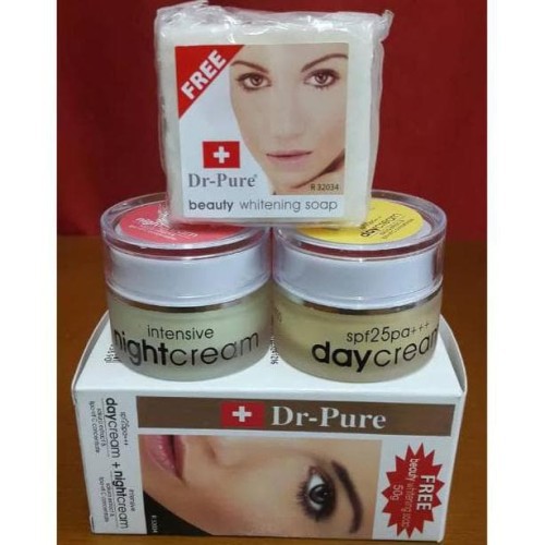 DR PURE SET BPOM sabun , cream pagi , cream malam dr.pure paket isi 3 soap cream day night cream