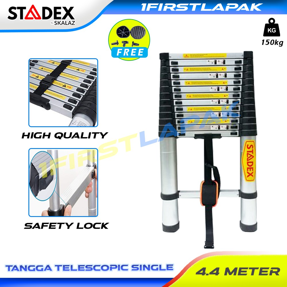 Tangga Lipat Teleskopik Single 4.4 Meter Merk Stadex by Skalaz | Shopee