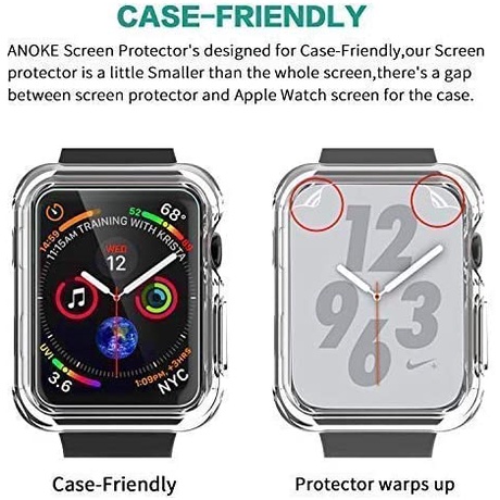 (2 pak) Film Pelindung Layar Cakupan Penuh TPU Tipis kompatibel untuk Apple Watch 45/41/44/40/42/38mm Seri 8/7/SE/6/5/4/3/2/1