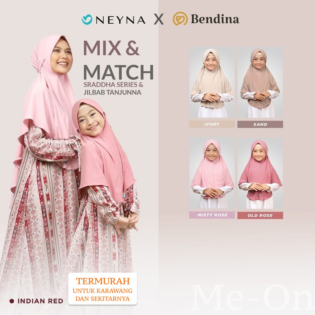 [TERMURAH] [ORIGINAL] Gamis Anak NEYNA x Bendina Shradda Series + Jilbab Tanjunna