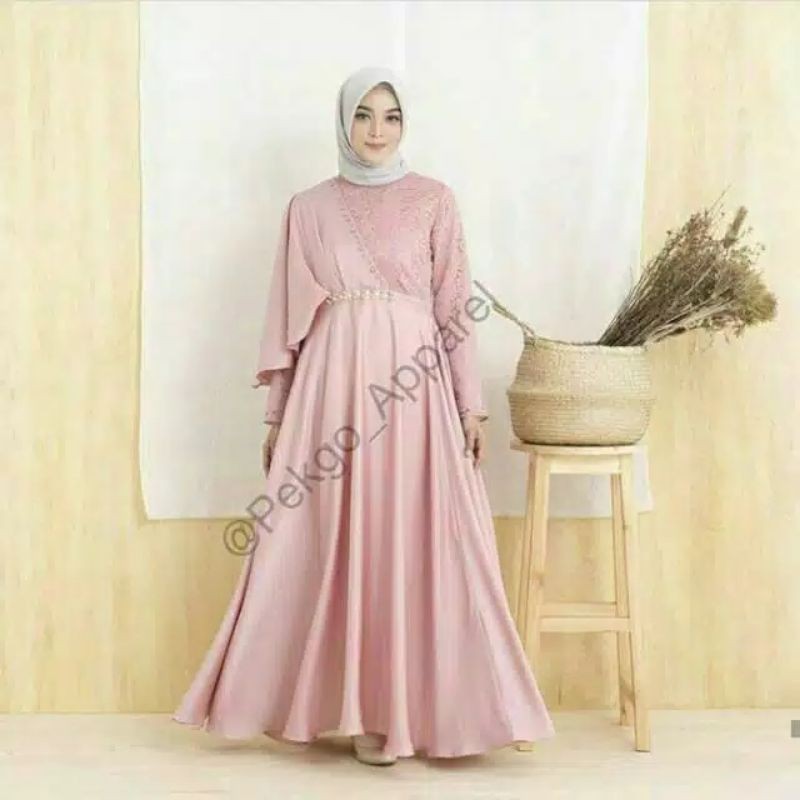 Renzi Dress Pink Pekgo Size M Preloved dress pink gamis dress brokat pink BEST PRICE