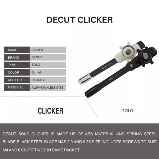 DECUT Clicker SOLO Clicker untuk Busur Panah Recurve Standart Panahan