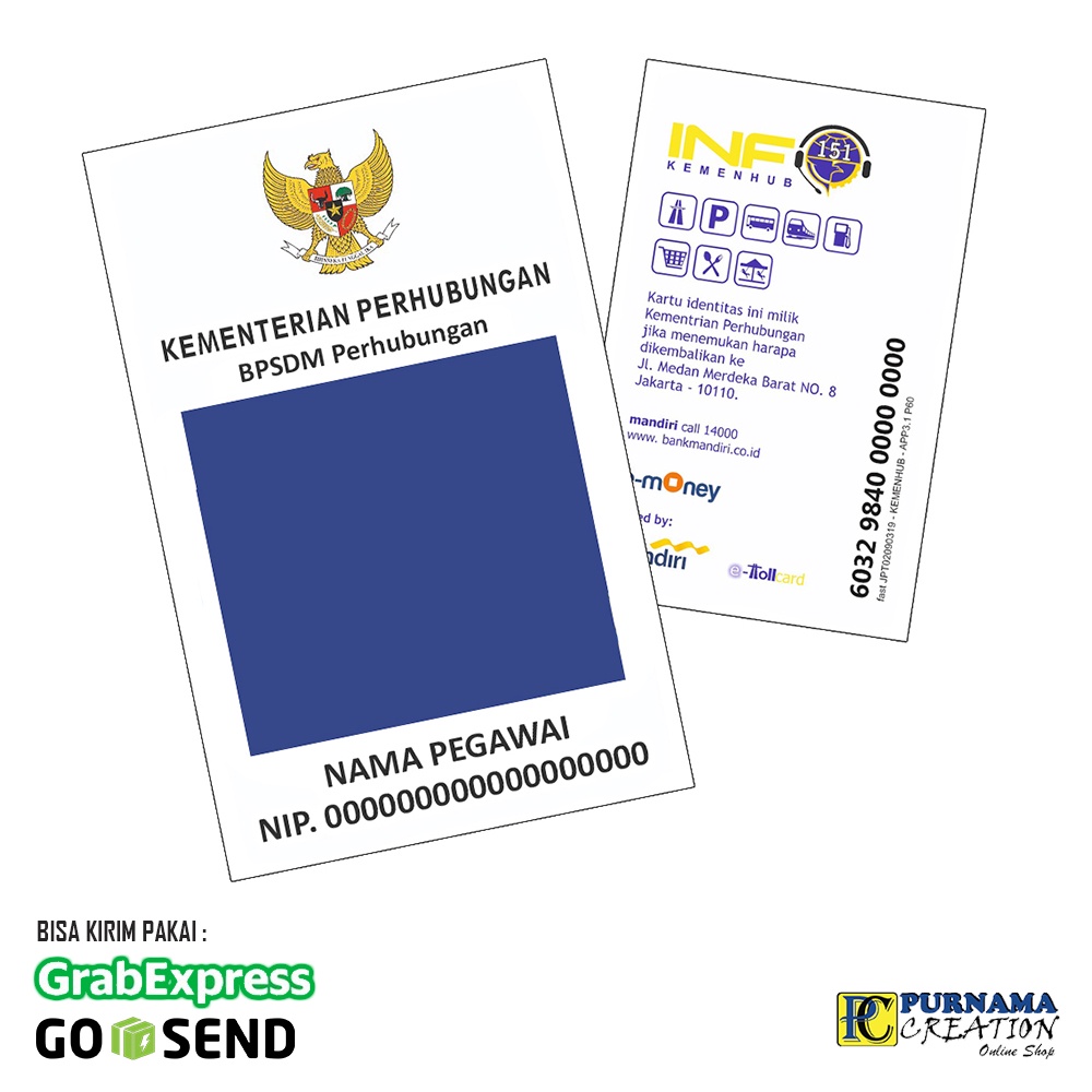 Idcard id card Kemenhub Kementerian Perhubungan emoney e-money etoll e-toll brizzi tapcash flazz