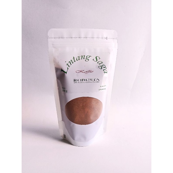

Kopi Robusta Temanggung Lintang Saga Koffie 100 % Pure Coffee Powder