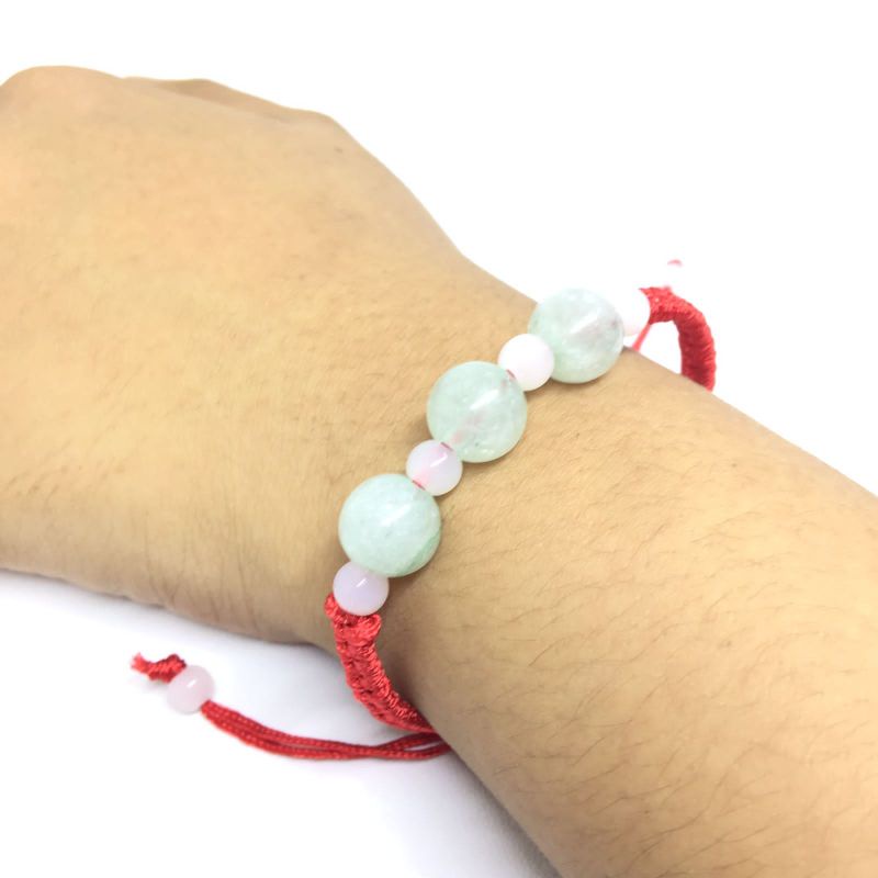 Gelang Tangan Keberuntungan / Gelang Tali Merah Giok / Gelang Feng Shui