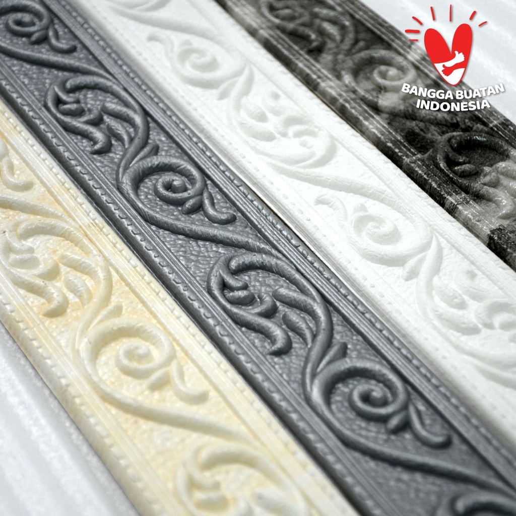 (COD) Wallpaper List Busa /  List Foam Lebar 5 CM Pembatas Wallpaper Wallfoam Dinding Kamar 3D Emboss Premium High Quality Terumrah
