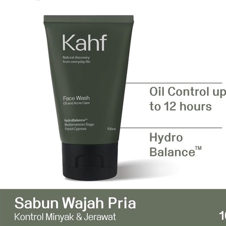 KAHF Oil and Acne Care Face Wash &amp; Gentle Exfoliating Face Scrub 100 ml | Perawatan Wajah Pria