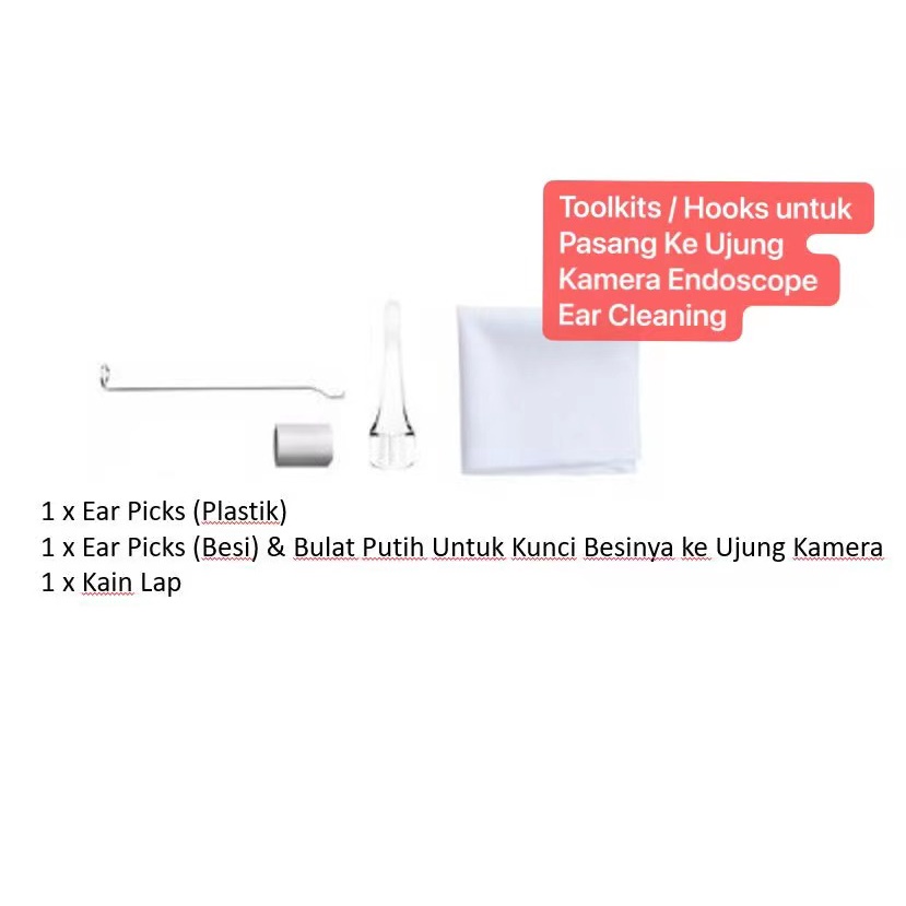 AS-01 ALAT ToolKit Tambahan Buat Ear Cleaning Hooks Ear Picks / Annulaire Ear Spoon For Cable Endoscope Camera 5.5mm