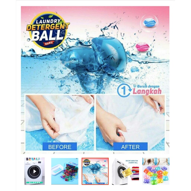 10 PCS Laundry Ball DETERGEN GEL CAIR