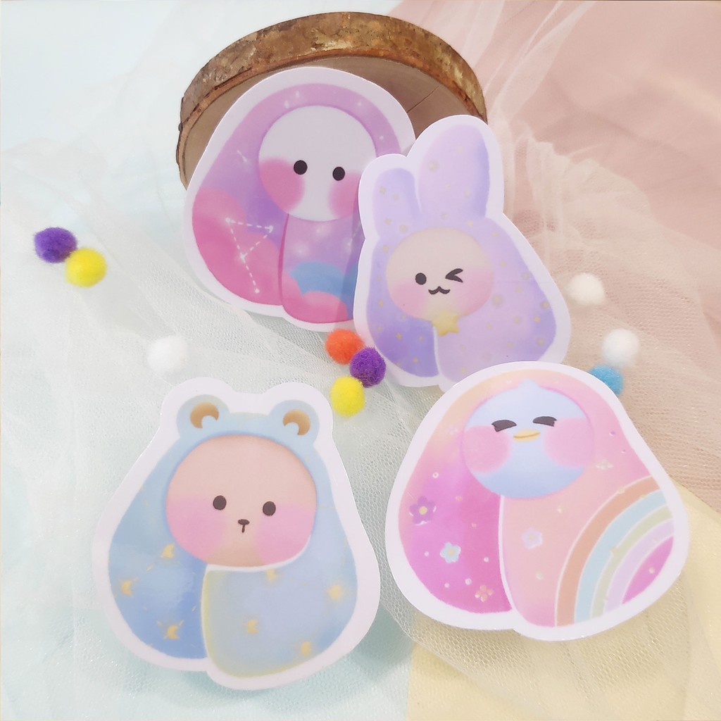 

White Cloud Story Cozy Clooverse Vynil Sticker