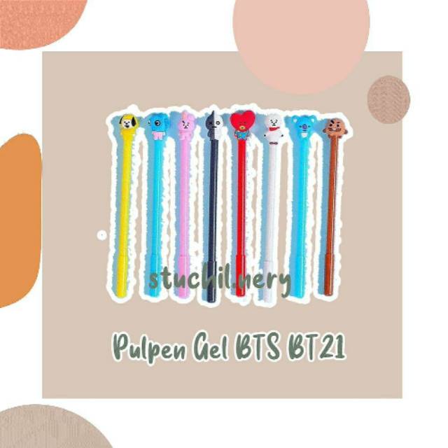 

Pulpen lucu dengan ujung hiasan BTS BT21