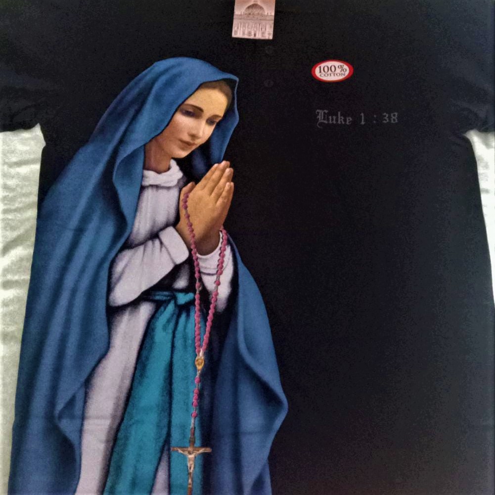 San Pietro Kaos Anak Katun Oblong Perempuan Laki Laki Rohani Katolik AS 5 Sablon Gambar Bunda Maria