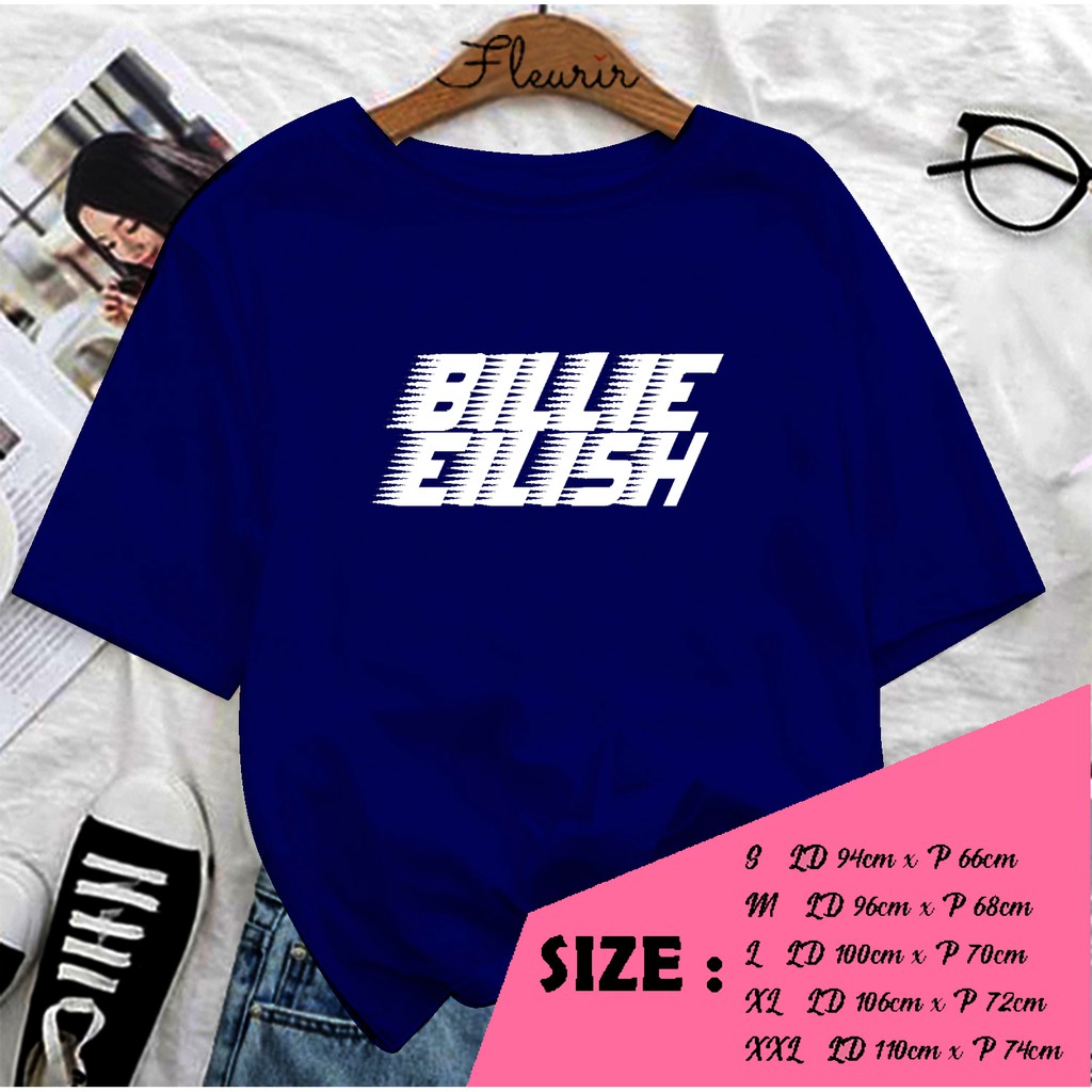 FLEURIR - KAOS OVERSIZE BILLIE EILISH TULISAN KATUN KAOS WANITA TEE UNISEX
