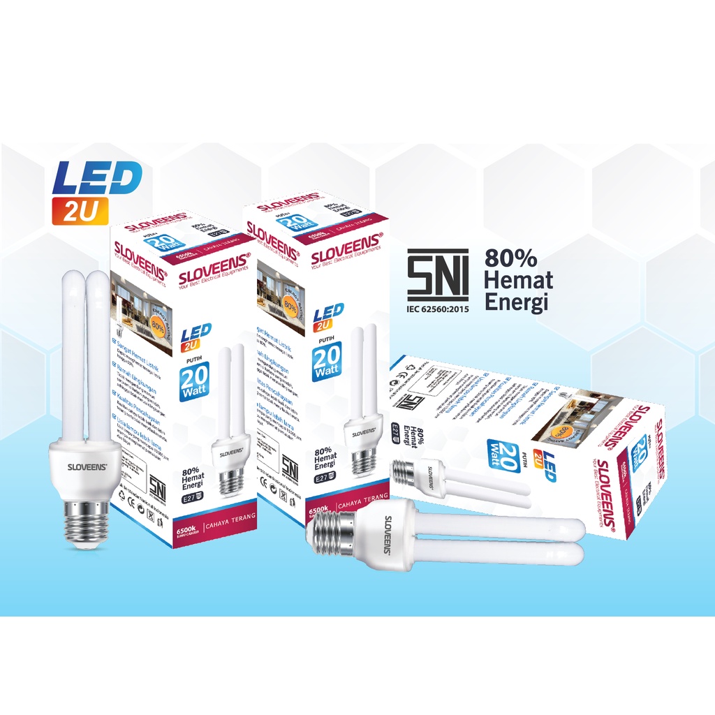 [COD] BOHLAM LAMPU HEMAT ENERGI LED 2 JARI MERK SLOVEENS ORIGINAL BER SNI RESMI ! 20 WATT PROMO - LAGI MURAH FREE ONGKIR